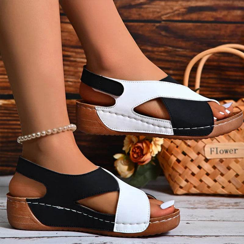 Super bequeme orthopädische Sandalen mit schrägem Absatz für Damen