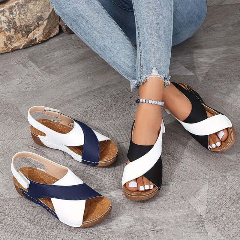 Super bequeme orthopädische Sandalen mit schrägem Absatz für Damen