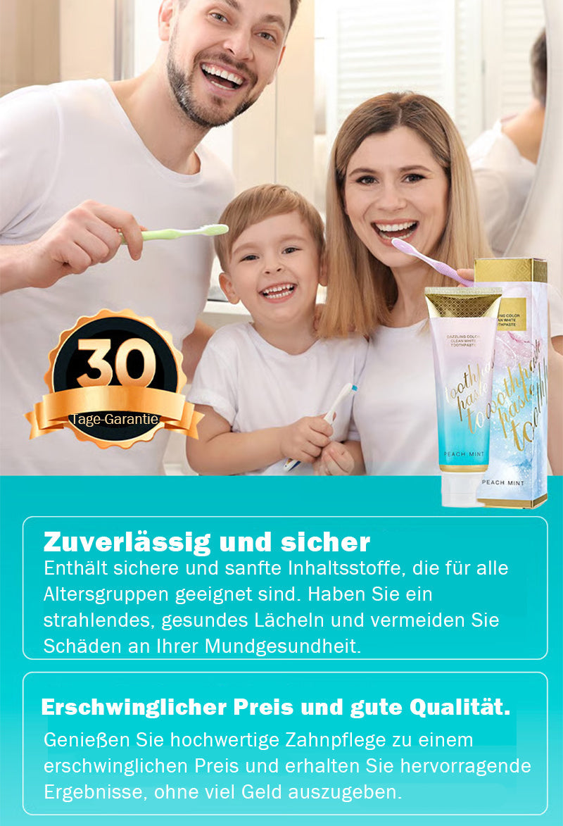 Farbige Zahnweiß-Zahnpasta