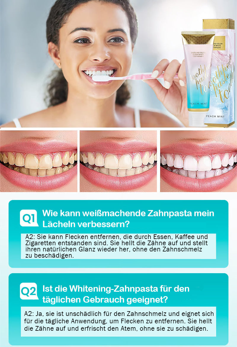 Farbige Zahnweiß-Zahnpasta