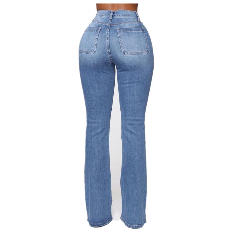 Jeans skinny a vita alta con abbottonatura