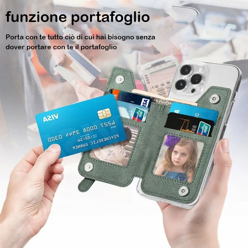 Porta carte magnetico multifunzionale per cellulare