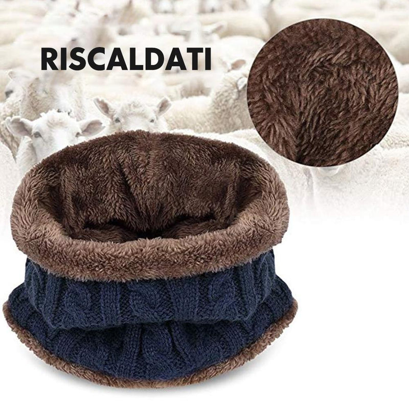 CALDO CAPPELLO LAVORATO A MAGLIA CON SCIARPA (DONNA E UOMO)