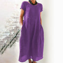 Lockeres einfarbiges Kleid