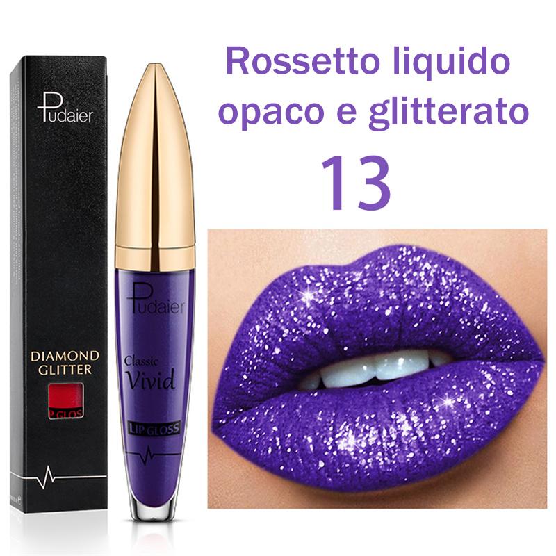 Rossetto brillante a lunga durata con diamante 18 colori