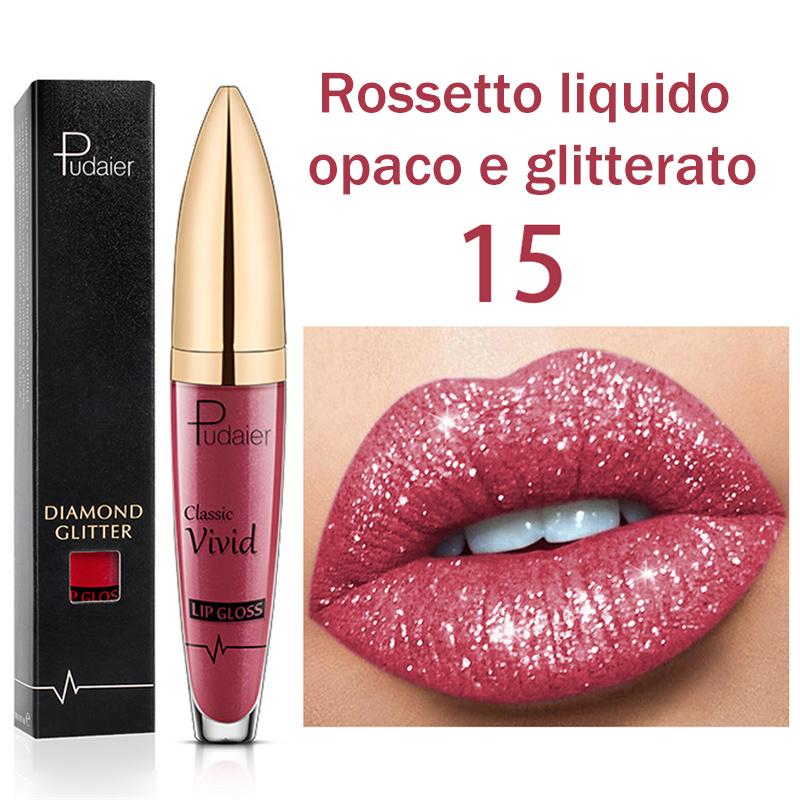 Rossetto brillante a lunga durata con diamante 18 colori