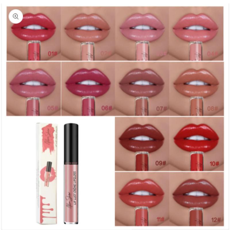 Lápiz labial en crema de 12 colores impermeables