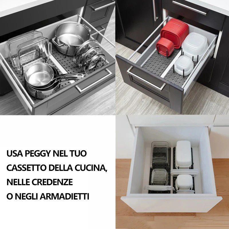 Cassetto porta stoviglie retrattile