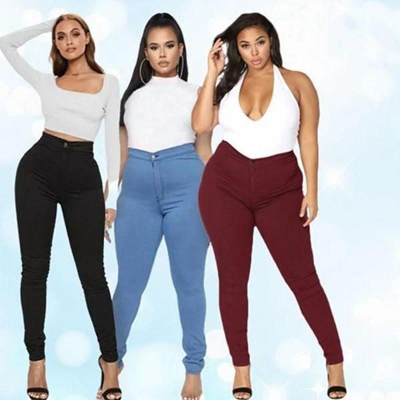 JEANS ELAST0ICIZZATI SNELLENTI PER IL SOLLEVAMENTO DEL SEDERE PLUS-SIZE