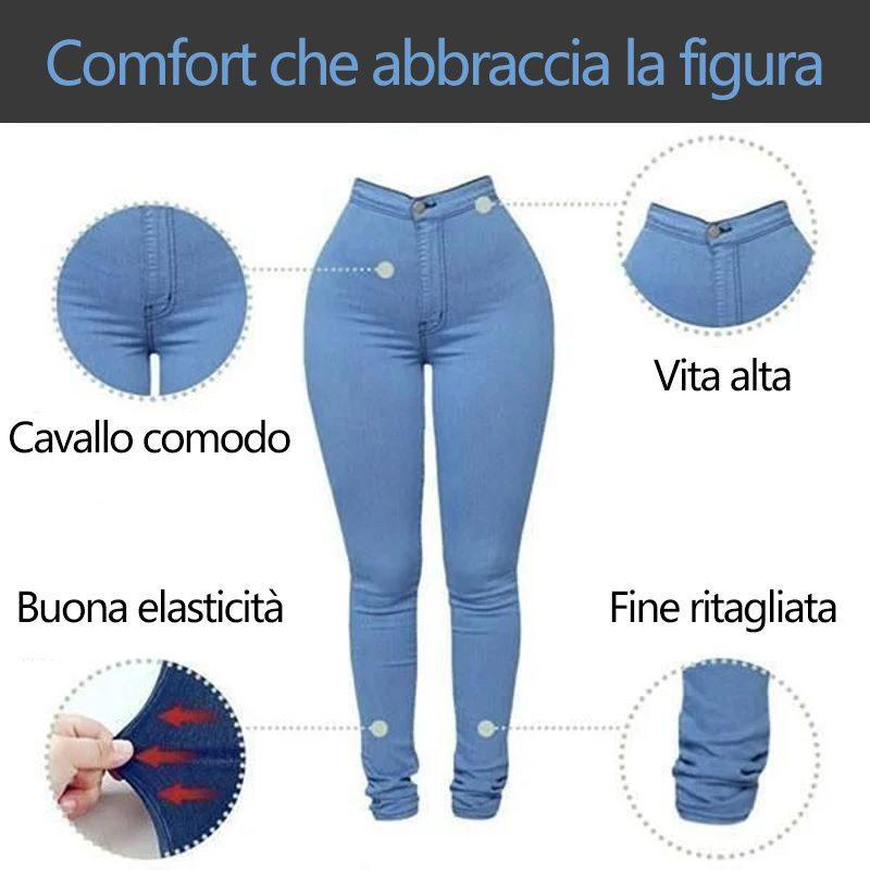 JEANS ELAST0ICIZZATI SNELLENTI PER IL SOLLEVAMENTO DEL SEDERE PLUS-SIZE