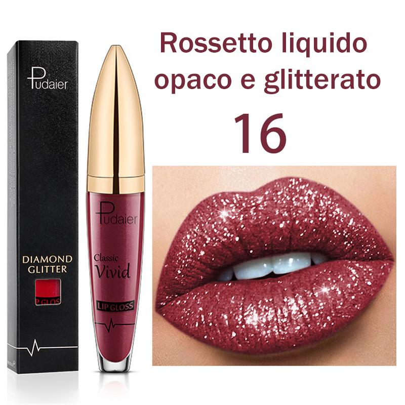 Rossetto brillante a lunga durata con diamante 18 colori