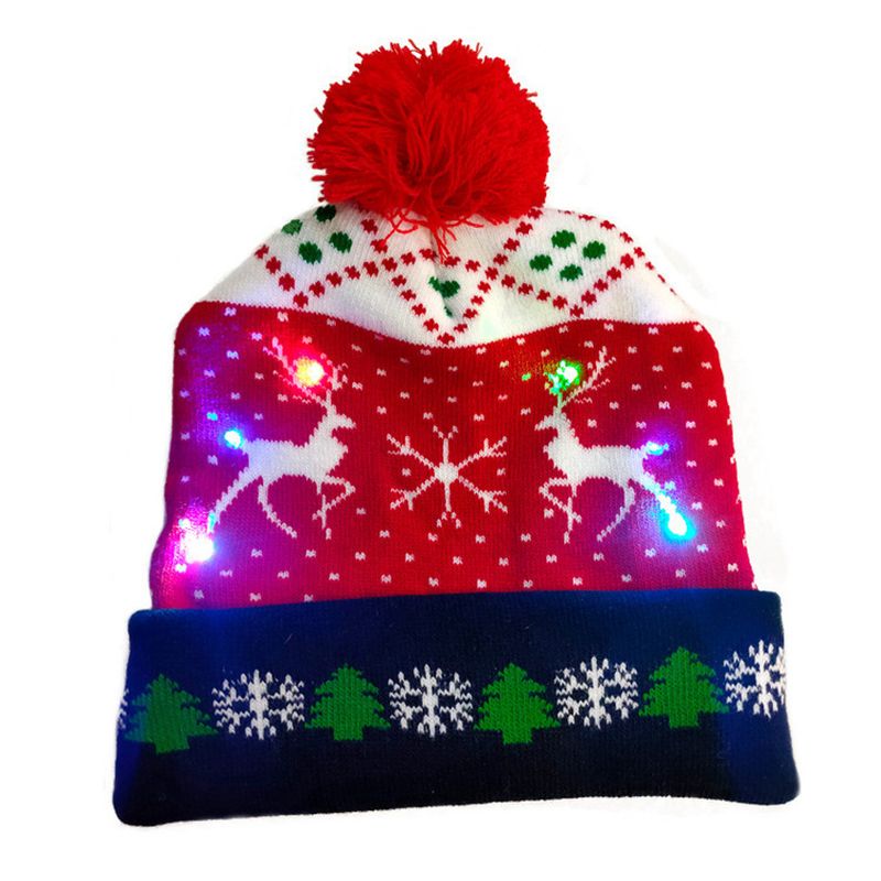 Elegante cappello natalizio a maglia con luce LED