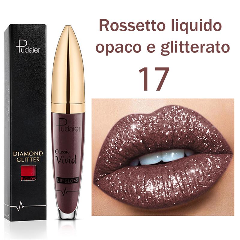 Rossetto brillante a lunga durata con diamante 18 colori