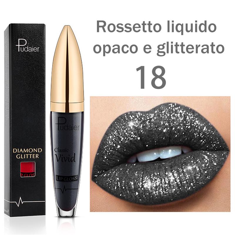 Rossetto brillante a lunga durata con diamante 18 colori