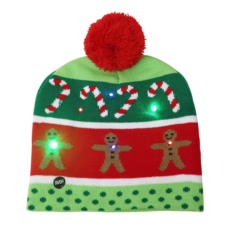 Elegante cappello natalizio a maglia con luce LED