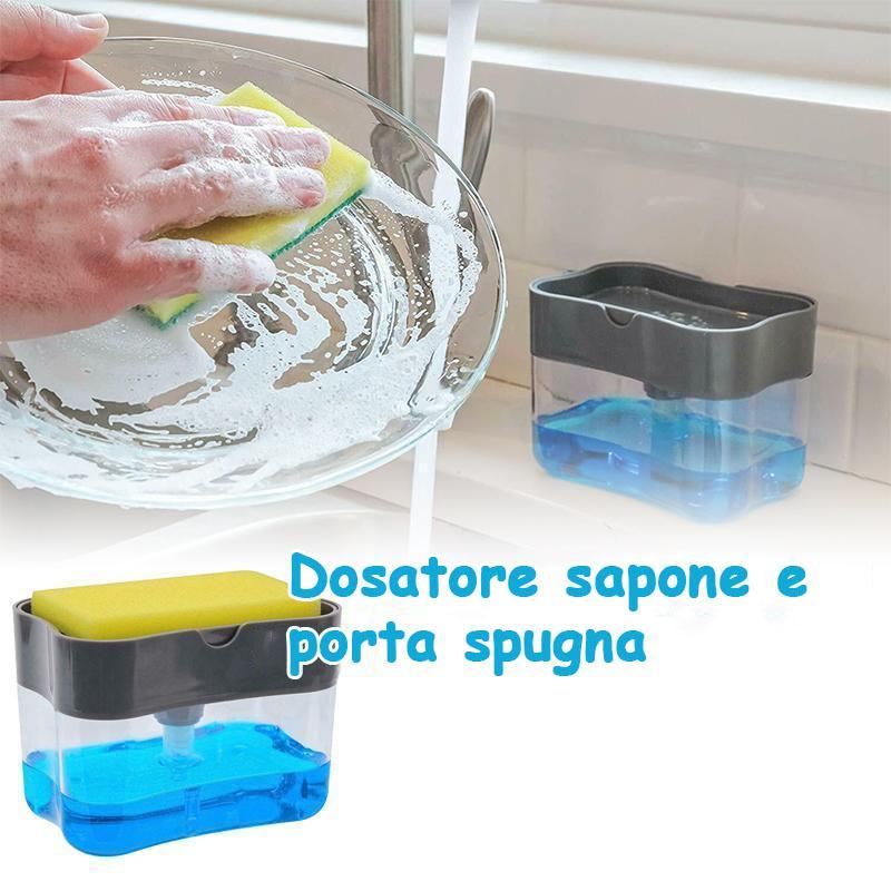 Dispenser di sapone e porta spugna