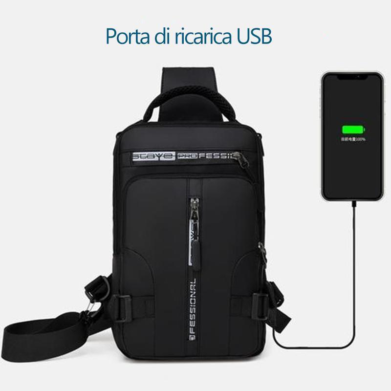 Borsa a tracolla con porta di ricarica USB