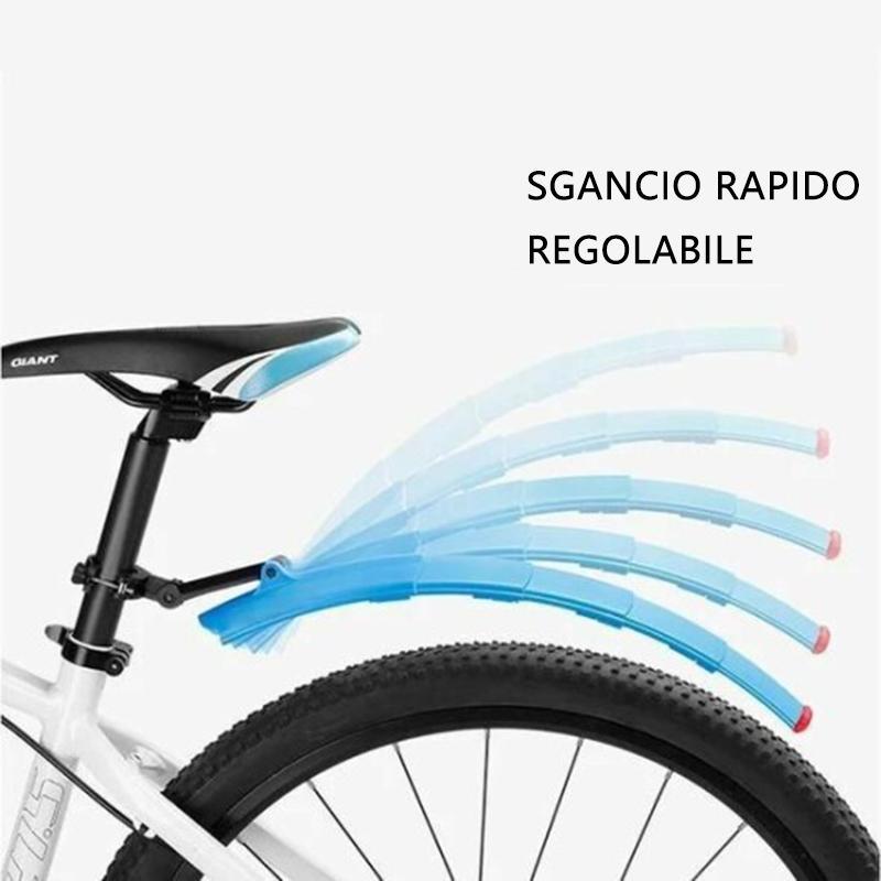 Parafango telescopico per bicicletta con fanale posteriore