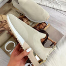 Elegante elastische flache Slip-On-Schuhe