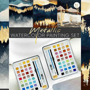 Metallic-Aquarell-Malerei-Set
