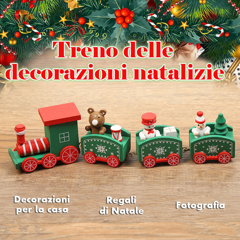 Decorazioni natalizie treno in legno