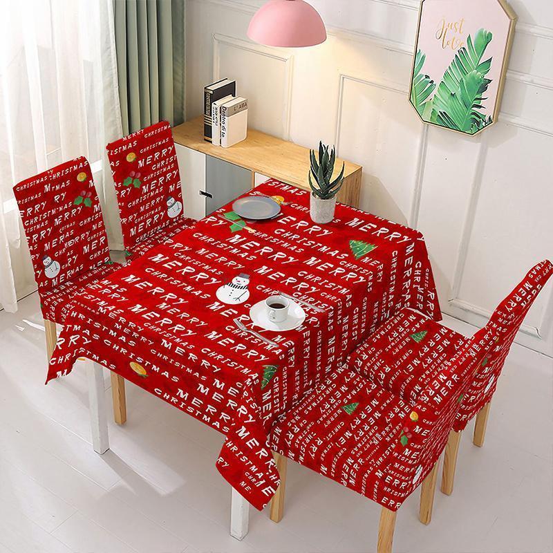 WEIHNACHTSDEKORATION STUHLBEZUG UND TISCHDECKE