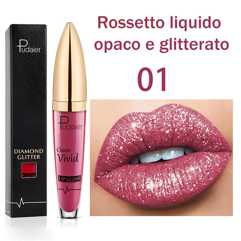 Rossetto brillante a lunga durata con diamante 18 colori