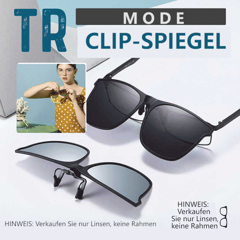 Polarisierte Clip-On-Clip-Top-Sonnenbrille aus Metall für Korrektionsbrillen