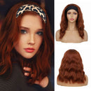 Langes lockiges Haar mit Aqua-Haarband Kopfbedeckung