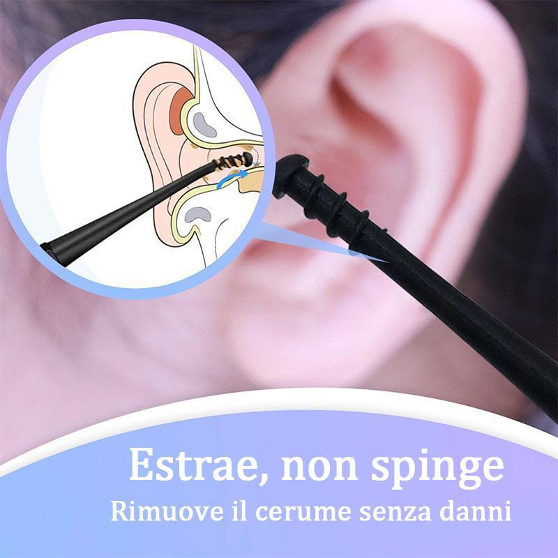 Detergente per orecchie riutilizzabile con micro setole