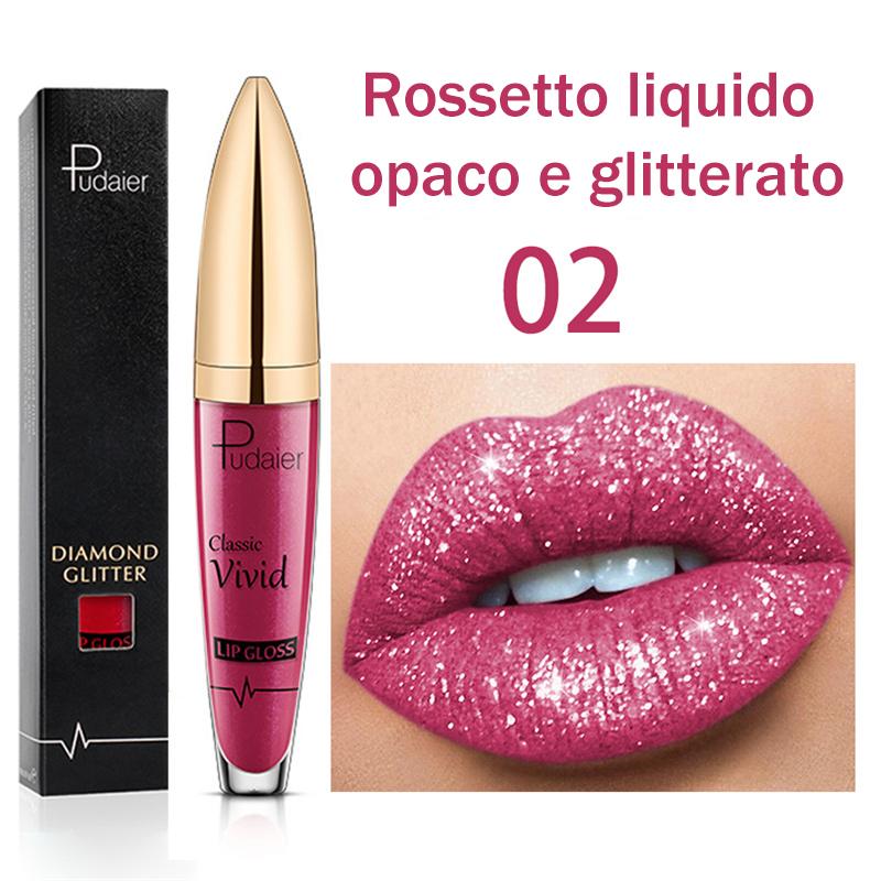 Rossetto brillante a lunga durata con diamante 18 colori