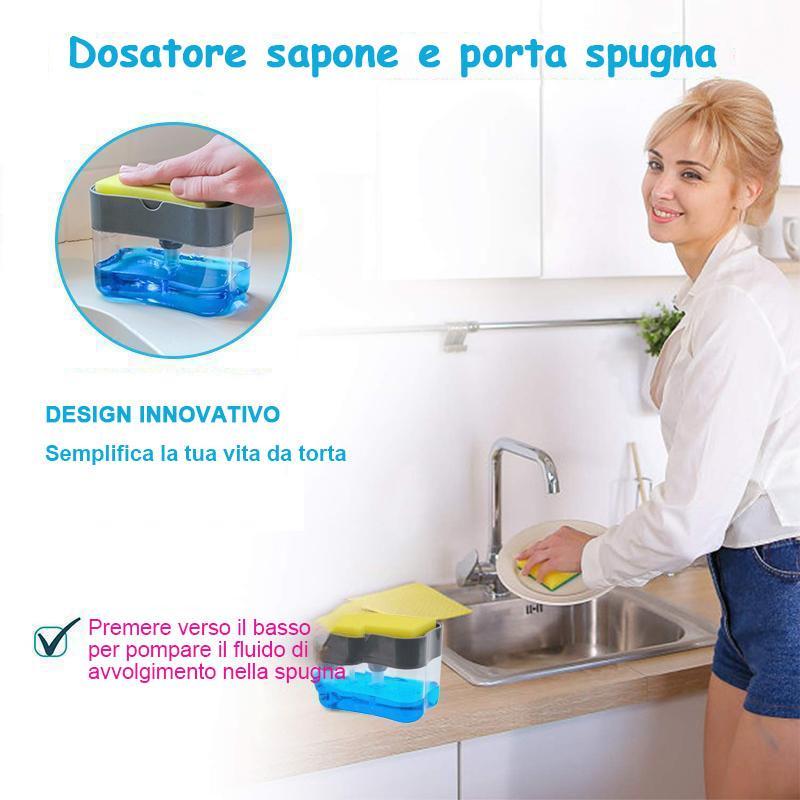 Dispenser di sapone e porta spugna