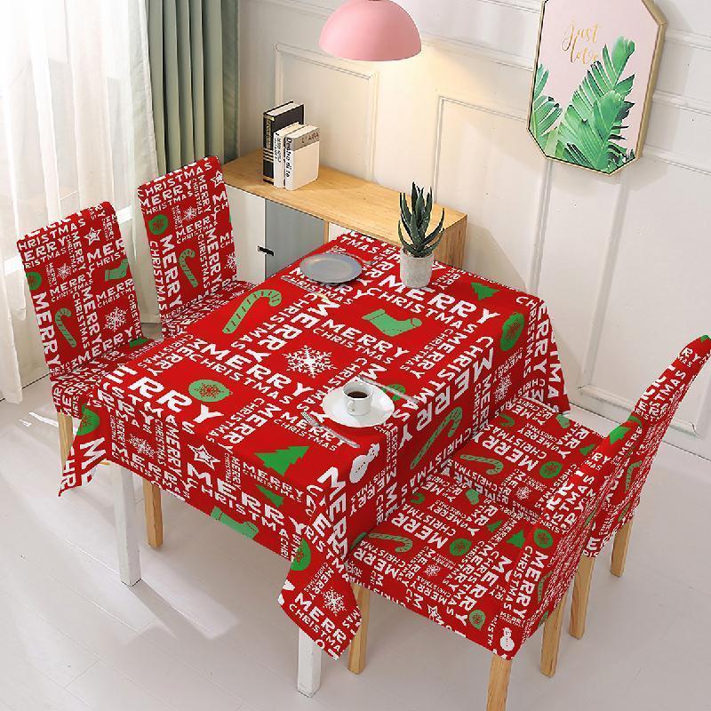 WEIHNACHTSDEKORATION STUHLBEZUG UND TISCHDECKE