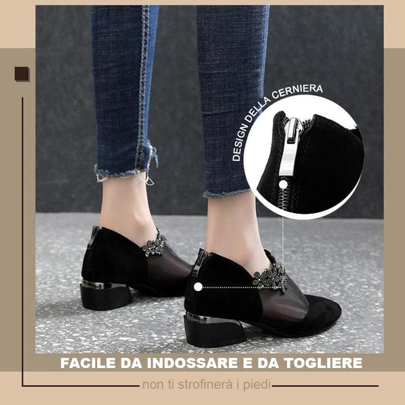 Sandali in pizzo nero da donna