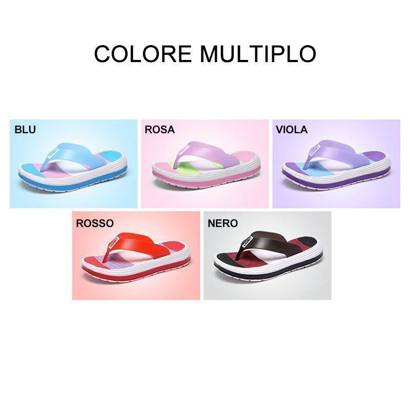 Pantofole infradito morbide arcobaleno da donna