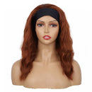 Langes lockiges Haar mit Aqua-Haarband Kopfbedeckung