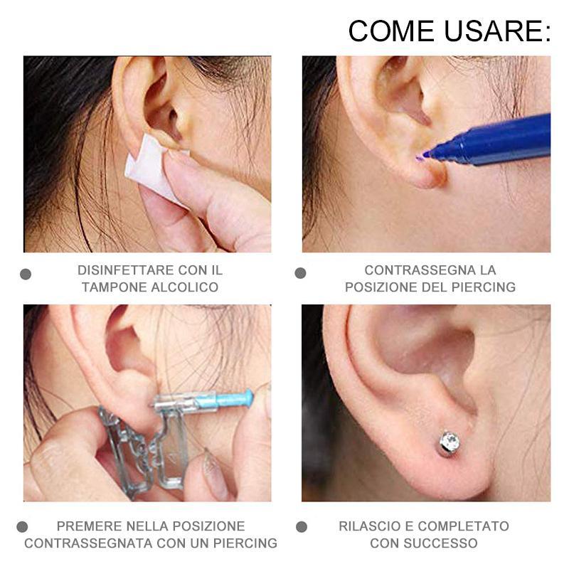 Pistole per piercing all'orecchio usa e getta