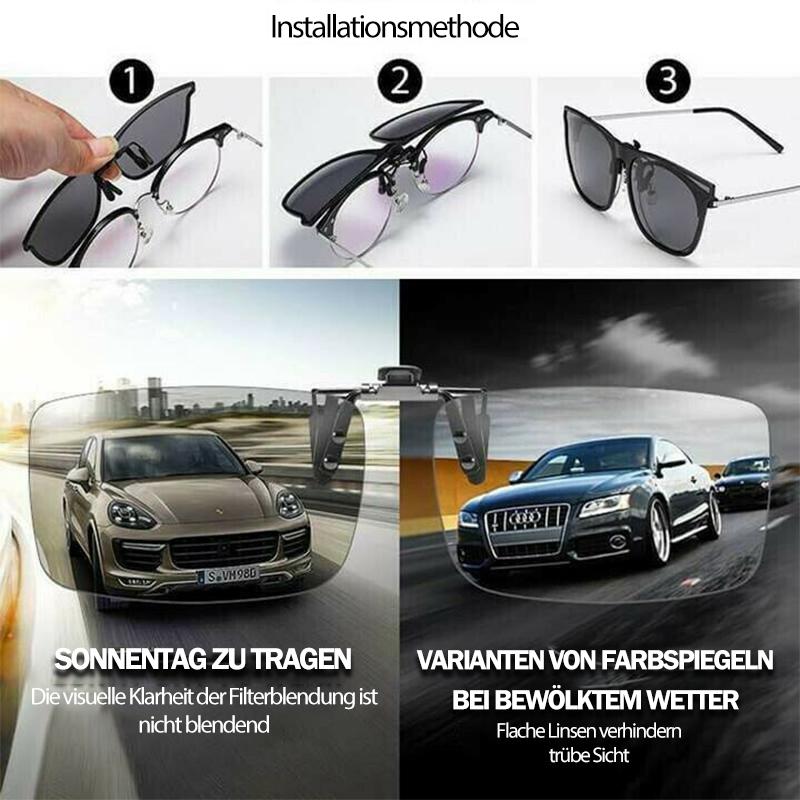 Polarisierte Clip-On-Clip-Top-Sonnenbrille aus Metall für Korrektionsbrillen