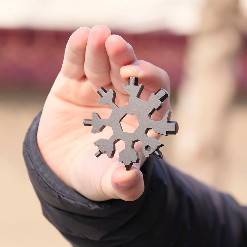 18 i 1 rostfritt stål Snowflake Multifunktionsverktyg