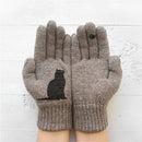 Handschuhe aus Baumwolle Bedruckt mit Katzenmotiv