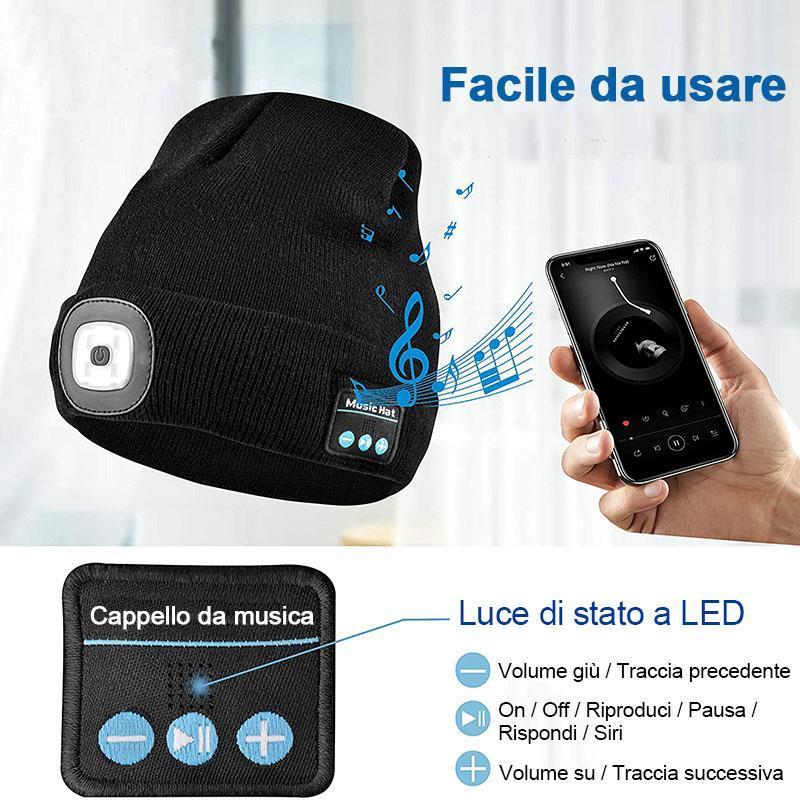 Cappello unisex in velluto leggero con Bluetooth