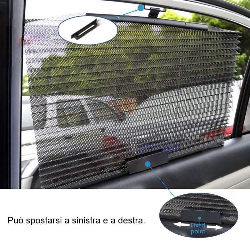 Tenda parasole per vetri auto con adesivo 3M, nero