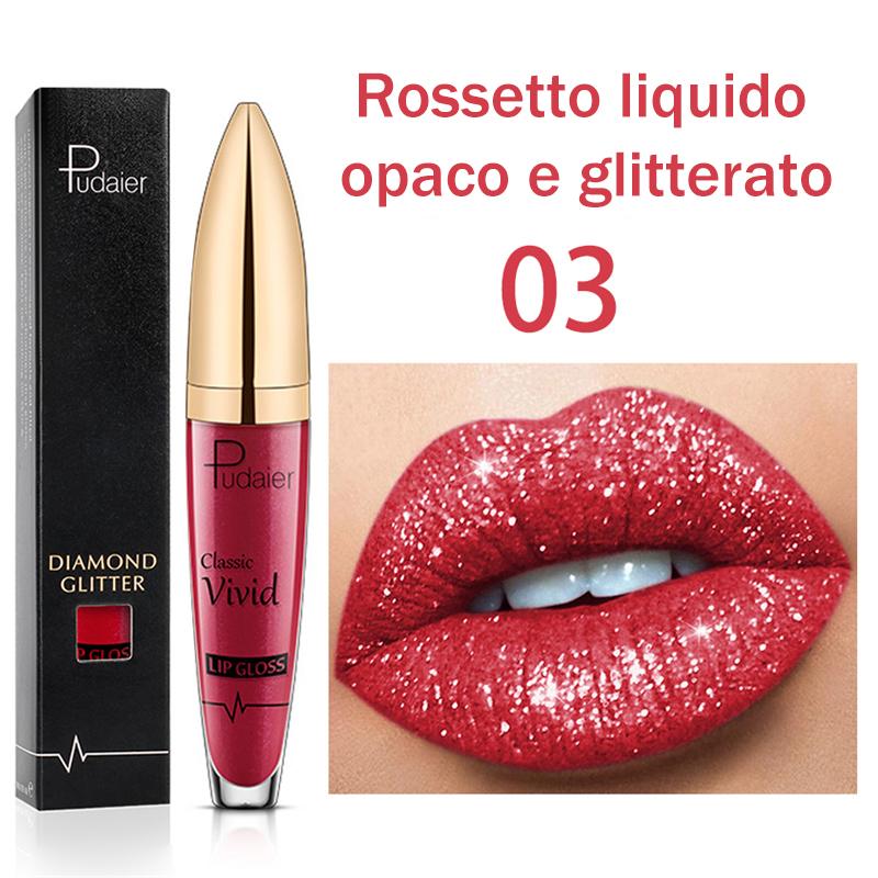 Rossetto brillante a lunga durata con diamante 18 colori