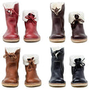 Holilychic Frauen Rund Toe Mittelwadenstiefel