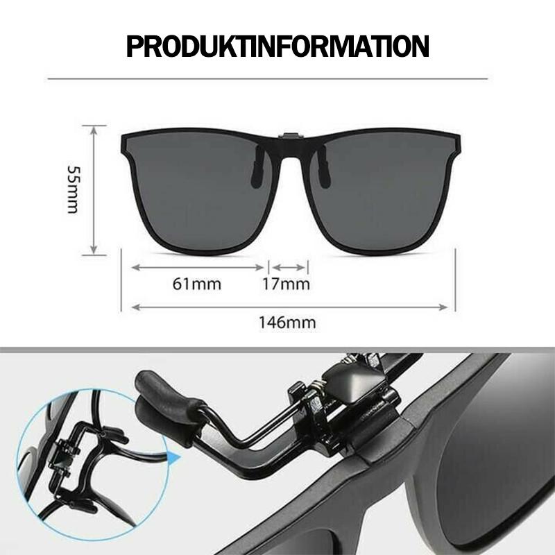 Polarisierte Clip-On-Clip-Top-Sonnenbrille aus Metall für Korrektionsbrillen