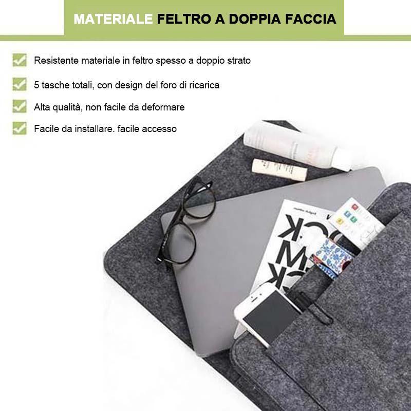 Borsa organizer in feltro per divano