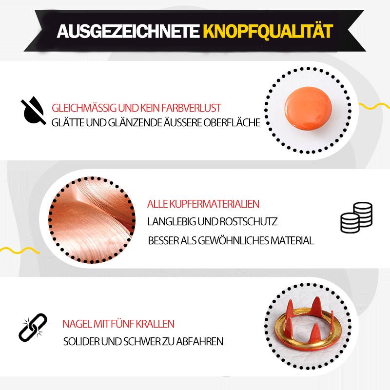 Druckknöpfe aus Metall mit Verschlusszangen Press