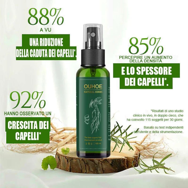 Spray per la crescita dei capelli al ginseng rosso