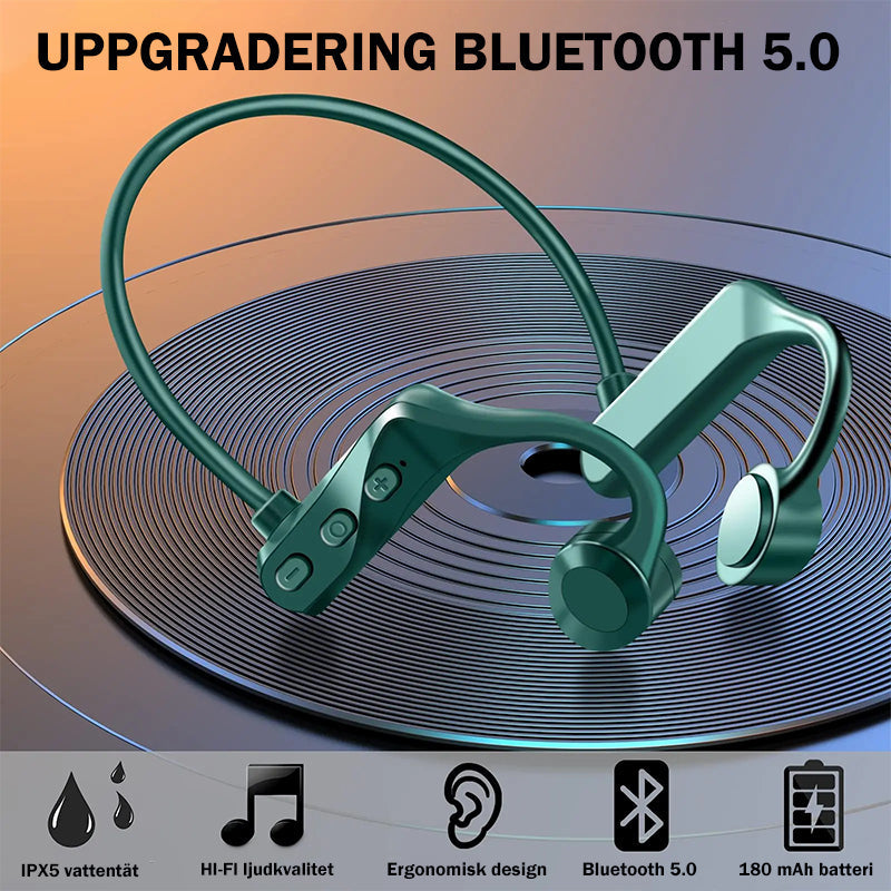 Trådlösa Bluetooth-hörlurar med benledning för sport och löpning