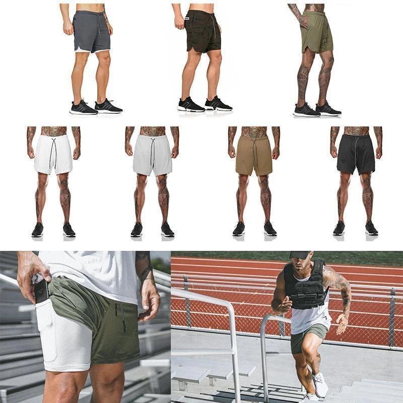 2-in-1 Double-Layer Fitness Schnelltrocknende Hose